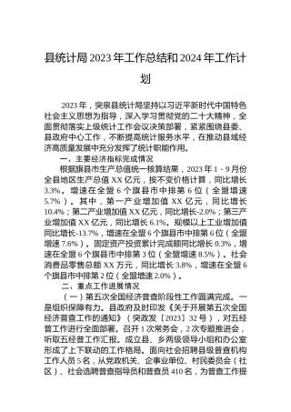 县统计局2023年工作总结和2024年工作计划 (2)
