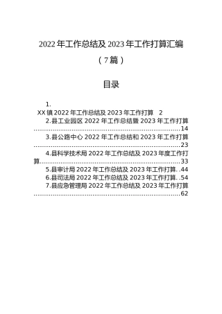 2022年工作总结及2023年工作打算汇编（7篇）