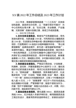 XX镇2022年工作总结及2023年工作计划 (5)