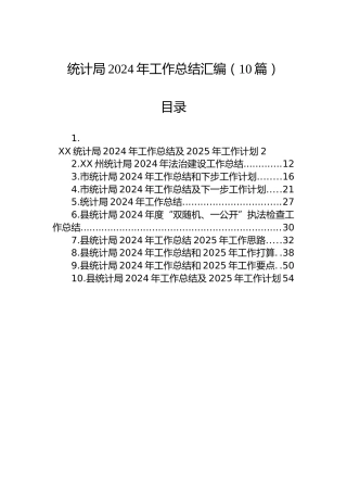 统计局2024年工作总结汇编（10篇）