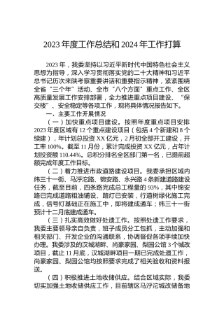 2023年度工作总结和2024年工作打算