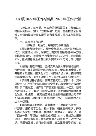 XX2022年工作总结和2023年工作计划