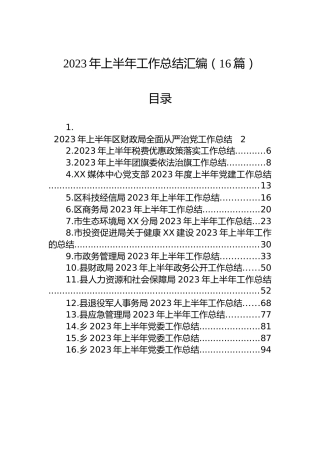 2023年上半年工作总结汇编（16篇） (2)