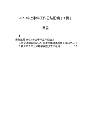2023年上半年工作总结汇编（3篇） (2)