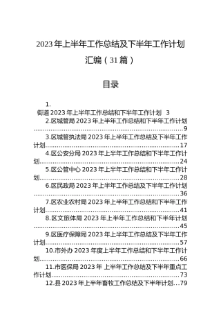 2023年上半年工作总结及下半年工作计划汇编（31篇）