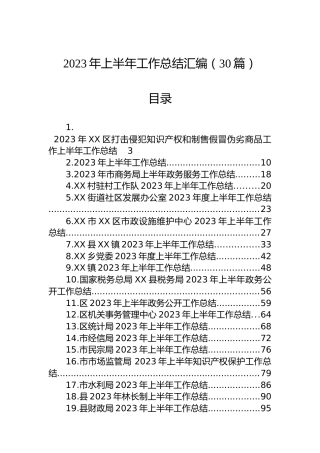 2023年上半年工作总结汇编（30篇）
