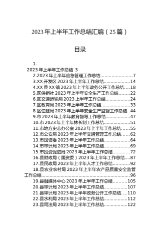2023年上半年工作总结汇编（25篇）