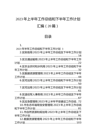 2023年上半年工作总结和下半年工作计划汇编（20篇）