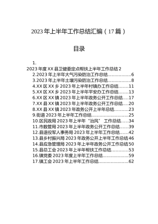 2023年上半年工作总结汇编（17篇）