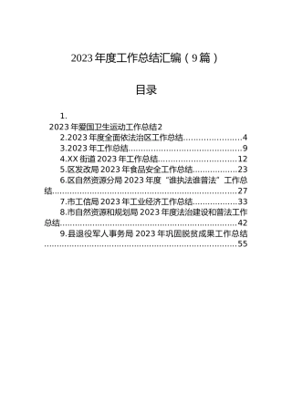 2023年度工作总结汇编（9篇）