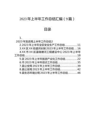 2023年上半年工作总结汇编（9篇）
