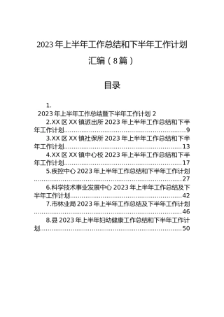 2023年上半年工作总结和下半年工作计划汇编（8篇）