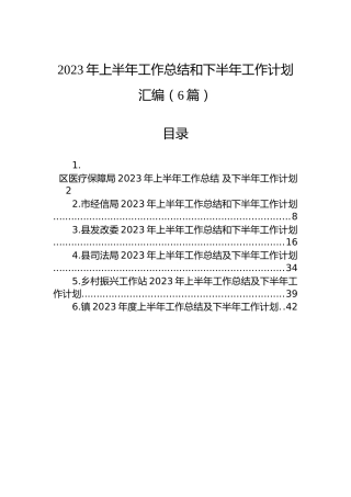 2023年上半年工作总结和下半年工作计划汇编（6篇）