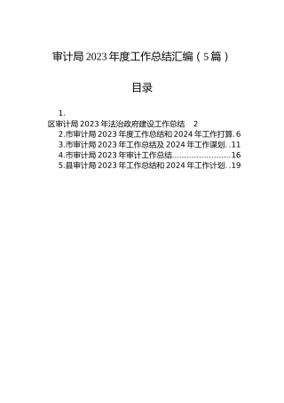 审计局2023年度工作总结汇编（5篇）