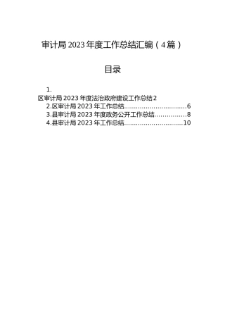审计局2023年度工作总结汇编（4篇）