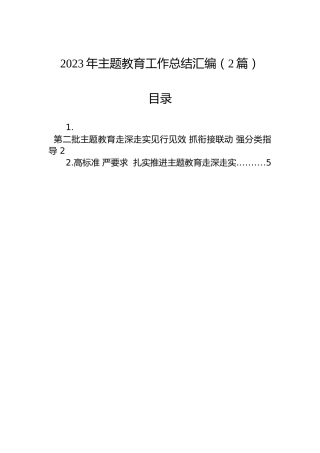 2023年主题教育工作总结汇编（2篇）