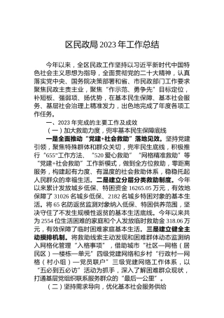 区民政局2023年工作总结 (2)