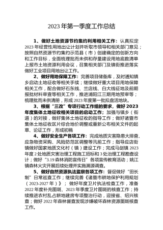 2023年第一季度工作总结