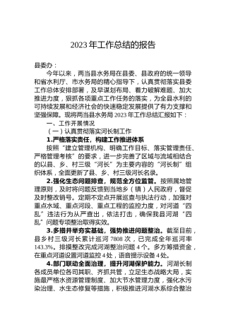 2023年工作总结的报告