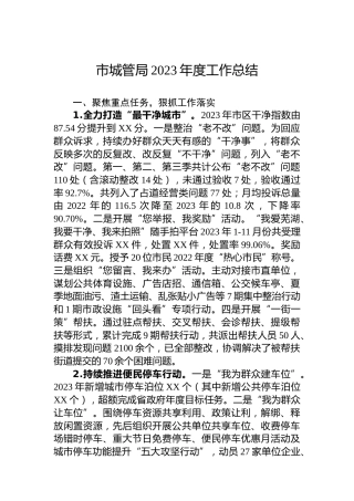 市城管局2023年度工作总结