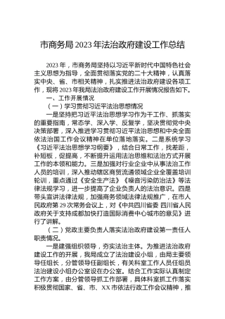 市商务局2023年法治政府建设工作总结