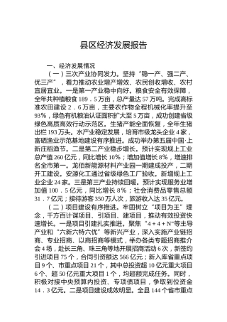 县区经济发展报告