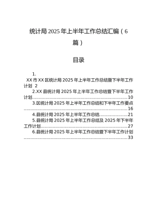 统计局2025年上半年工作总结