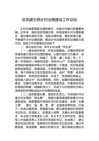 区党建引领乡村治理建设工作总结 (2)