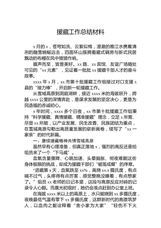 援藏工作总结材料