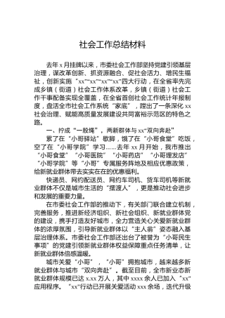 社会工作总结材料