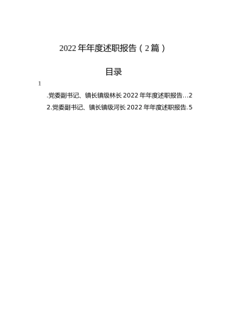 2022年年度述职报告（2篇）