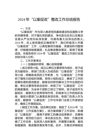 2024年“以案促改”整改工作总结报告