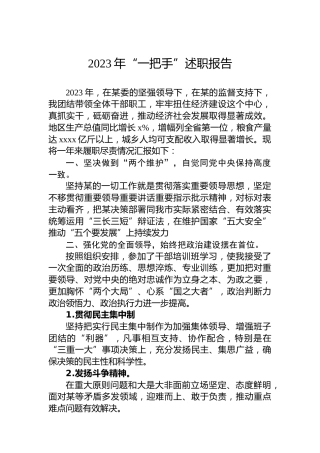2023年“一把手”述职报告