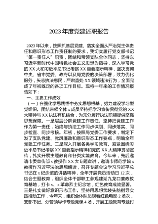 2023年度党建述职报告