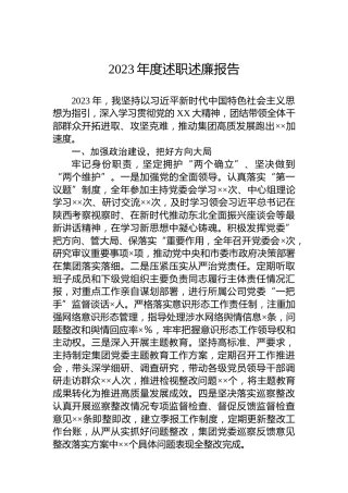 2023年度述职述廉报告