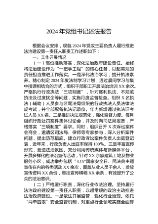 2024年党组书记述法报告