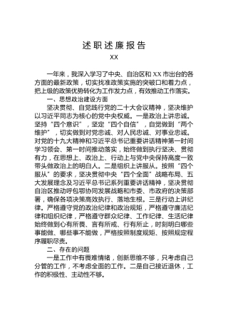 2022年个人述职述廉报告