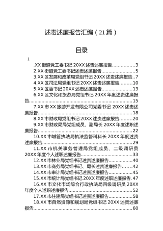 述责述廉报告汇编（21篇）