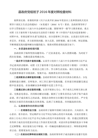03-县政府党组班子2016年度对照检查材料-巡视回头看