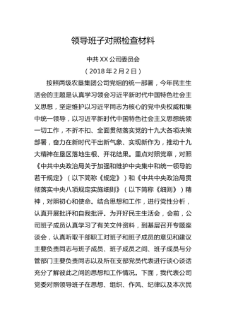 01-领导班子对照检查材料