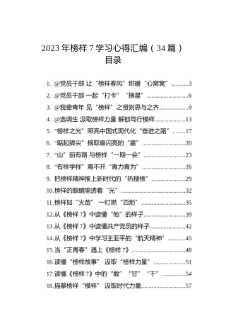 2023年榜样7学习心得体会汇编（34篇）