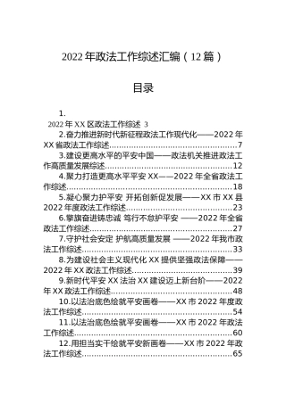2022年政法工作综述汇编（12篇）