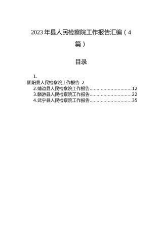 2023年县人民检察院工作报告汇编（4篇）