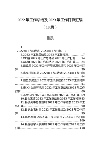 2022年工作总结及2023年工作打算汇编（18篇）
