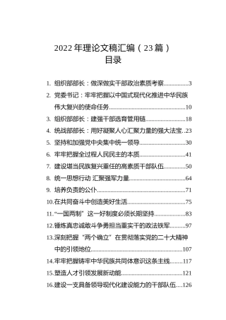 2022年理论文稿汇编（23篇）