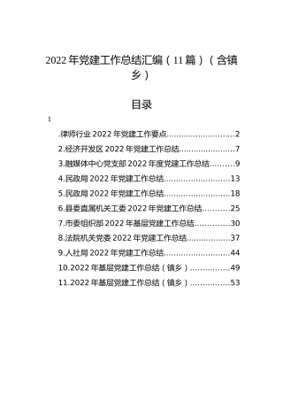 2022年党建工作总结汇编（11篇）