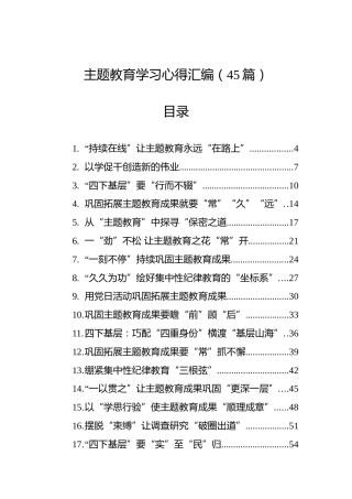 主题教育学习心得汇编（45篇）（202404）
