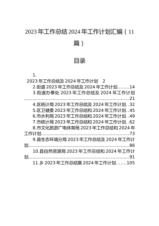2023年工作总结2024年工作计划汇编（11篇）