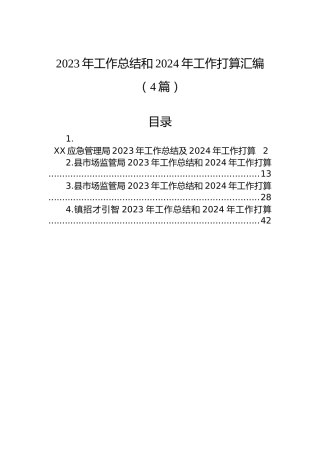 2023年工作总结和2024年工作打算汇编（4篇）
