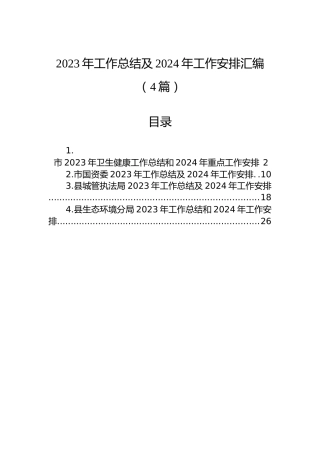 2023年工作总结及2024年工作安排汇编（4篇）